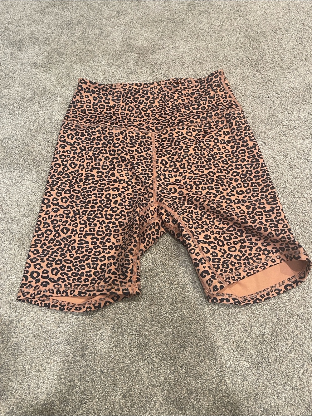 REVOLVE Leopard-Print High-Rise Bike Shorts - Rust/Black